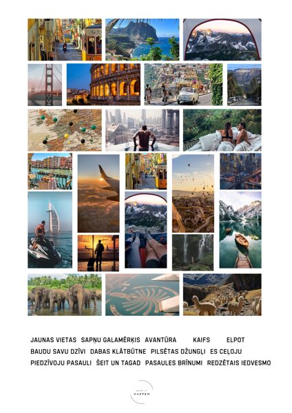 Vision board STICKERS I want to travel